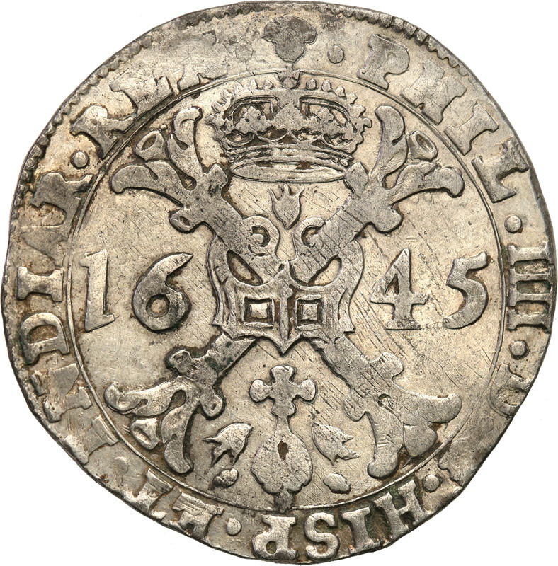 Niderlandy, Brabant. Filip IV (1621-1665). Patagon 1645, Bruksela